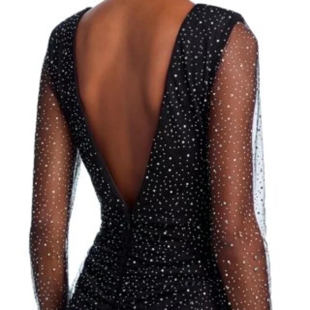 Aqua x Wicked Embellished Twist Maxi Dress Size M NWT - Picture 3 of 5